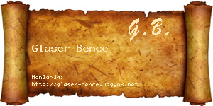 Glaser Bence névjegykártya