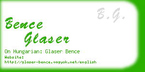 bence glaser business card
